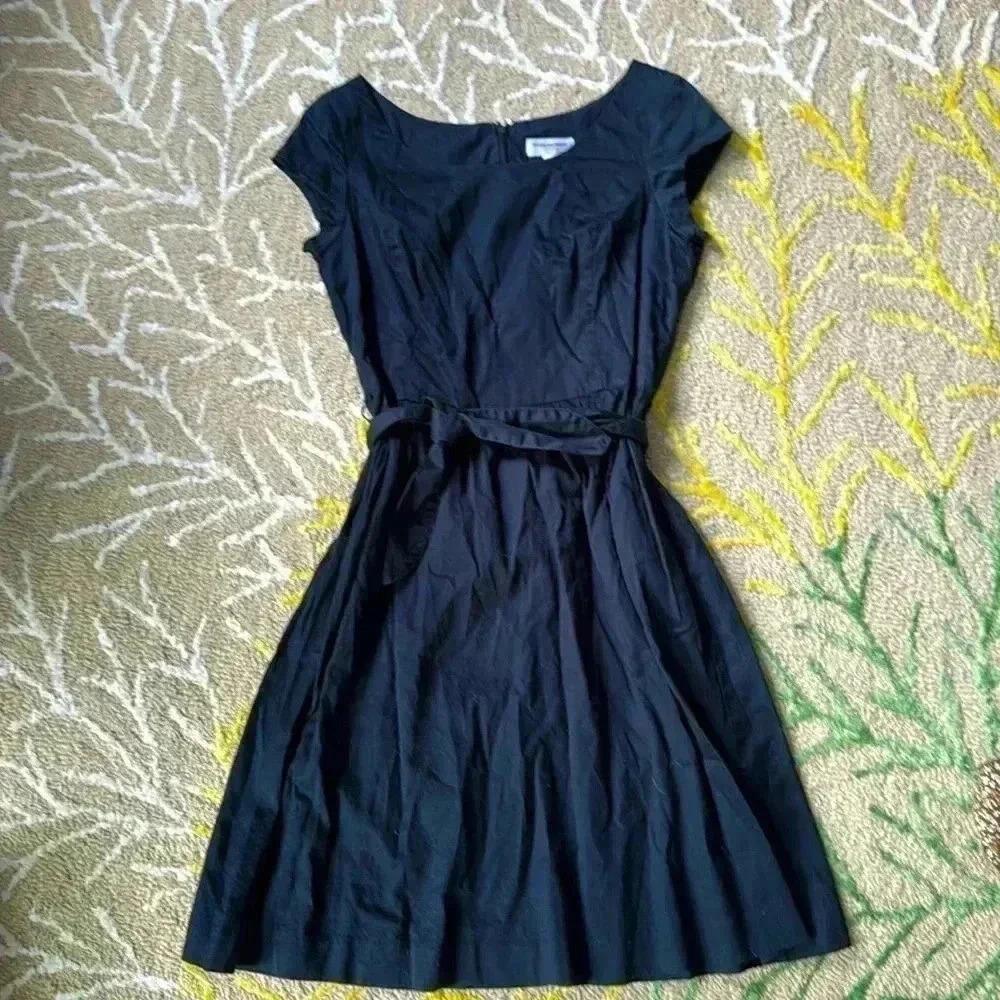 Isaac Mizrahi cotton fit and flare tie waist, cap sleeve pockets cotton dress 4